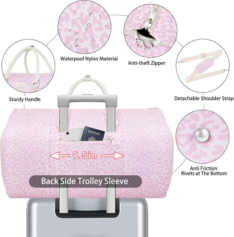 ITIEZY Garment Duffel Bag for Travel - Convertible Carry on Garment Duffel Travel Bag for Women Men Large Weekender Bag with Shoes Pouch 2 in 1 Hanging Suit Travel Duffel Bag 3pcs Set - Image 5